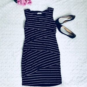 Calvin Klein Striped Black and White Dress size 10